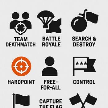 Mode icons board with compact labels