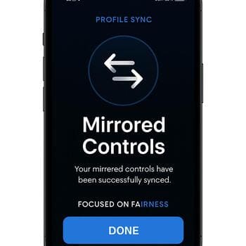 Profile sync screen confirming mirrored controls