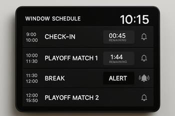 Window schedule with timers and alerts
