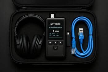 Compact network capture kit for venue signal checks