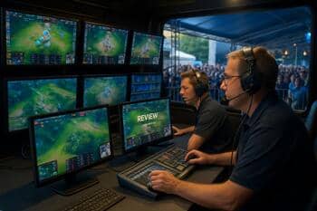 Officials booth with synced feeds and review console
