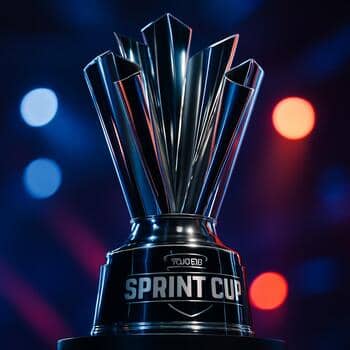 Sprint Cup trophy with glossy metallic finish