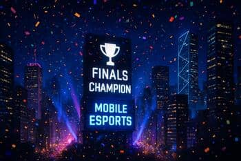 City skyline with confetti after the finals