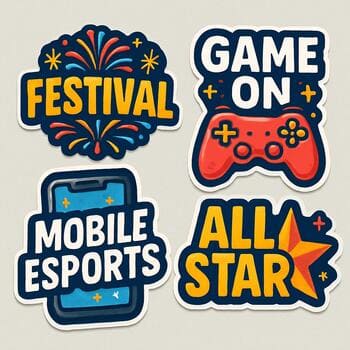 Sticker pack with festival marks